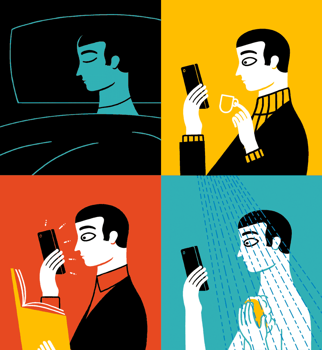 Person compulsively checking their phone