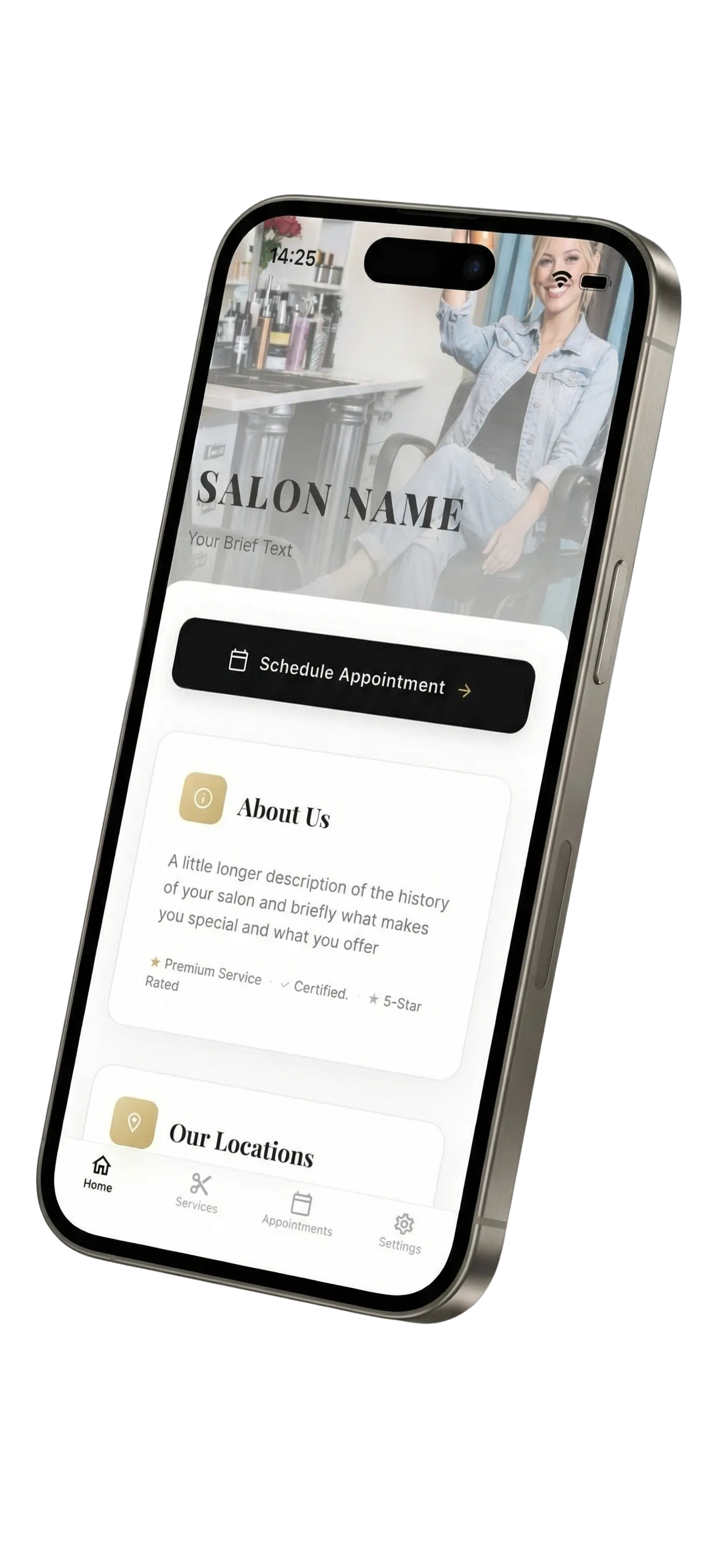 SalonApp mobile app preview